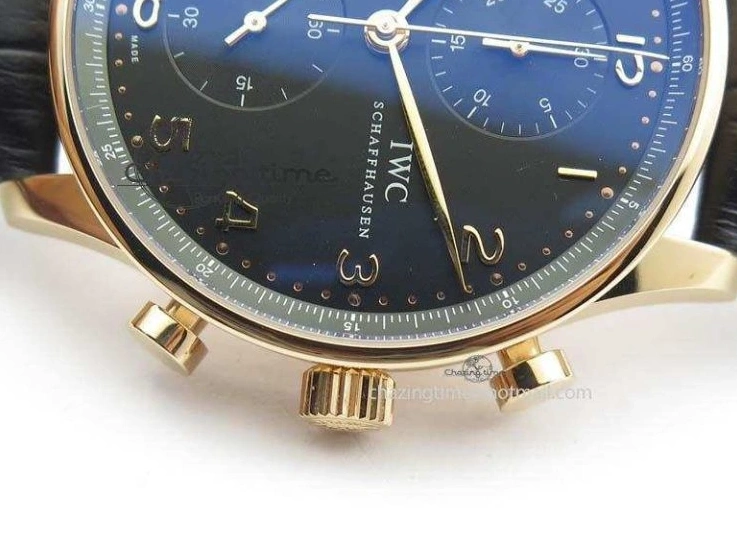 MIROTIME 0408 Portuguese Chrono RG IW371415 ZF 1:1 Best Edition Black Dial On Black Leather Strap A79350 (Slim Movement) FashionForward 7264